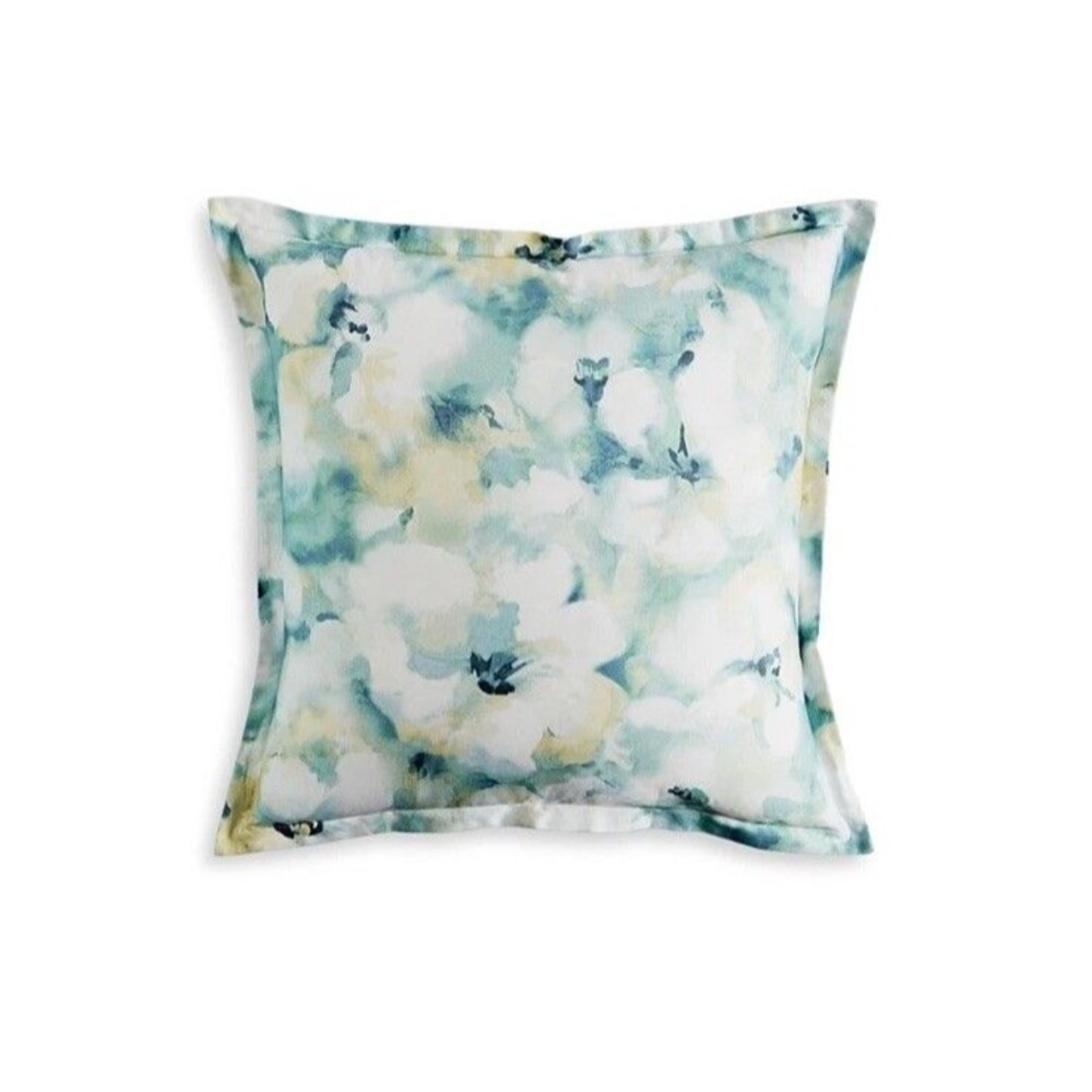 Sky Green Freya Inky Floral Print Euro Sham 2-Piece Set NWT